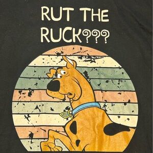 Funny whimsical humorous rut the ruck black scooby Doo t-shirt size Lg unisex